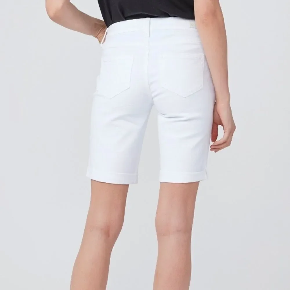 PAIGE DENIM Optic White Y2K Jax Knee Shorts Bermuda Denim Jean Shorts 24